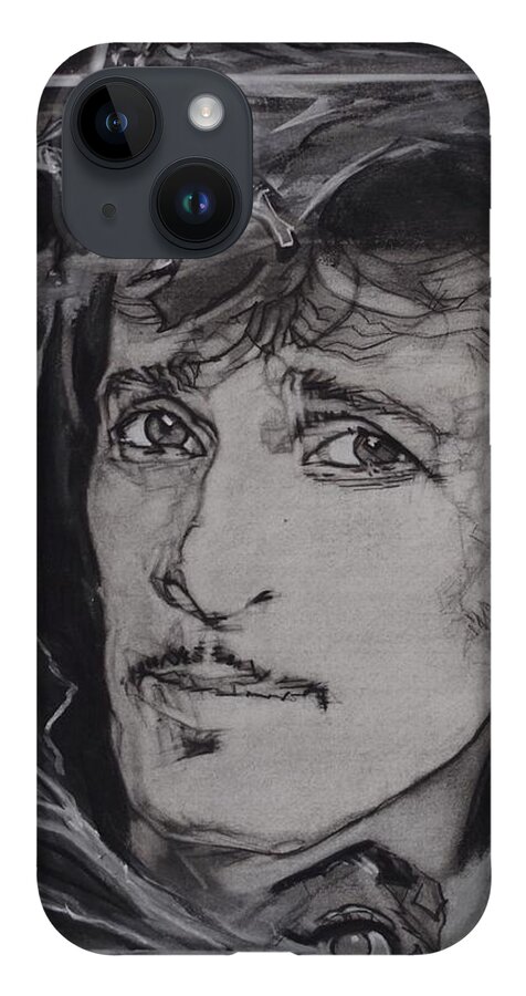 Charcoal Pencil On Paper iPhone 14 Case featuring the drawing Mink DeVille - Coup de Grace by Sean Connolly