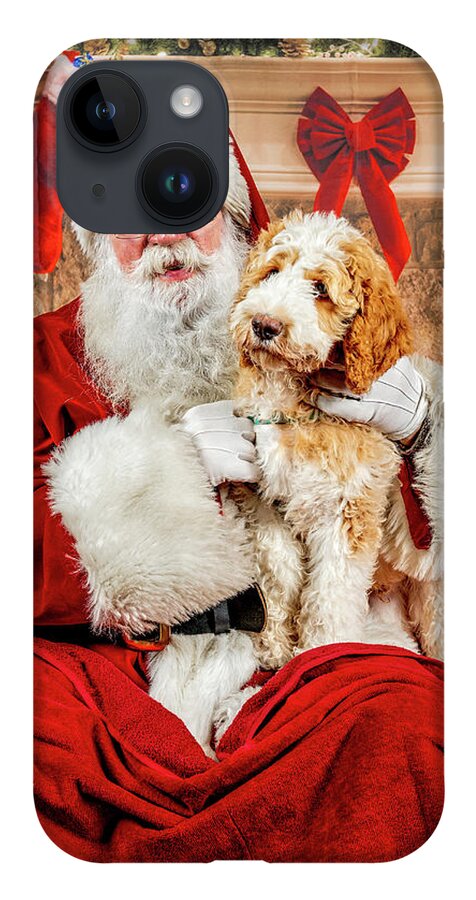 Winston iPhone 14 Case featuring the photograph Winston with Santa 1 by Christopher Holmes