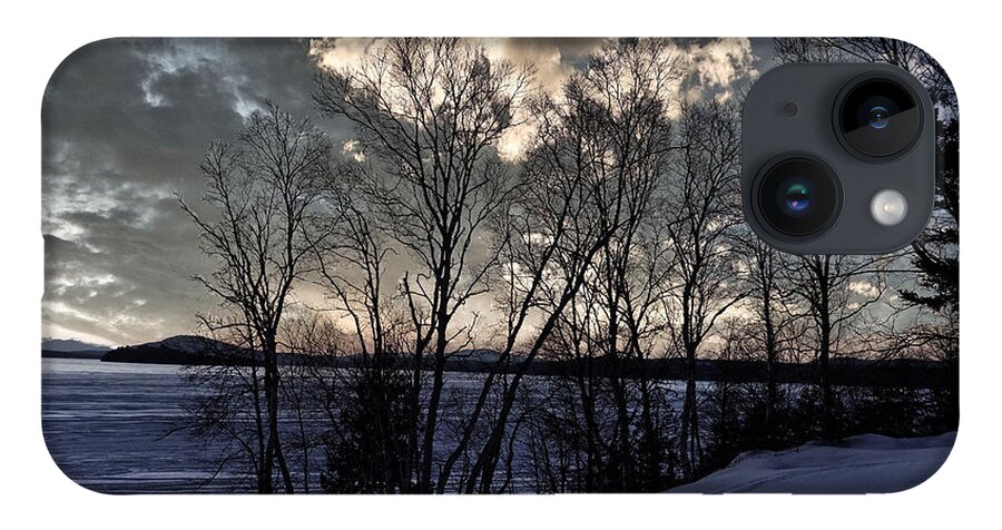 Winter iPhone 14 Case featuring the photograph Winter Lake Clouds View West by Russel Considine