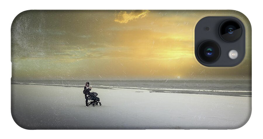 Photography iPhone 14 Case featuring the mixed media Winter Sunset And Our Dream Jurmala by Aleksandrs Drozdovs