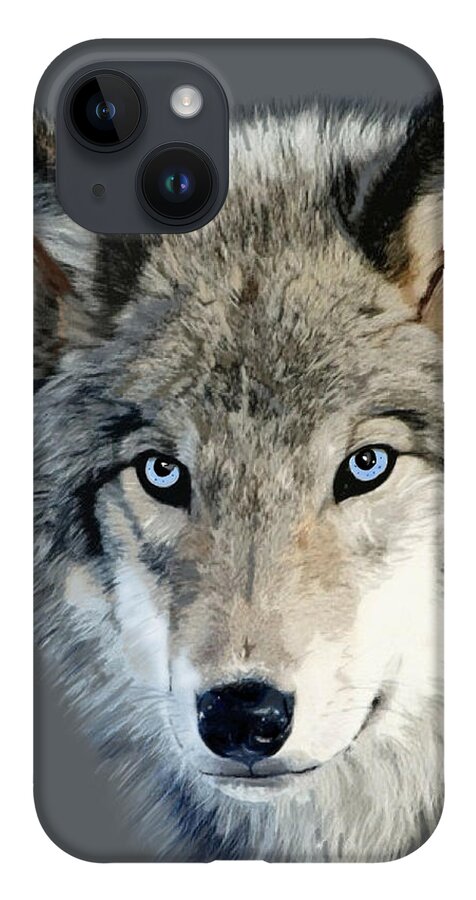 Nature iPhone Case featuring the mixed media Wolf by Judy Link Cuddehe