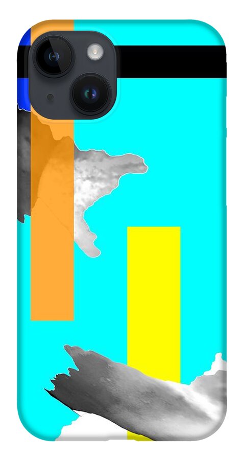 Abstract Art iPhone 14 Case featuring the digital art Yes is sitting in a park by Jeremiah Ray