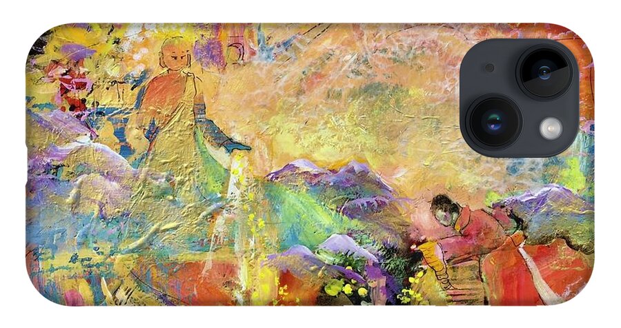 Lovers Yin And Yang iPhone Case featuring the painting Yin and Yang Partnership by Caroline Patrick