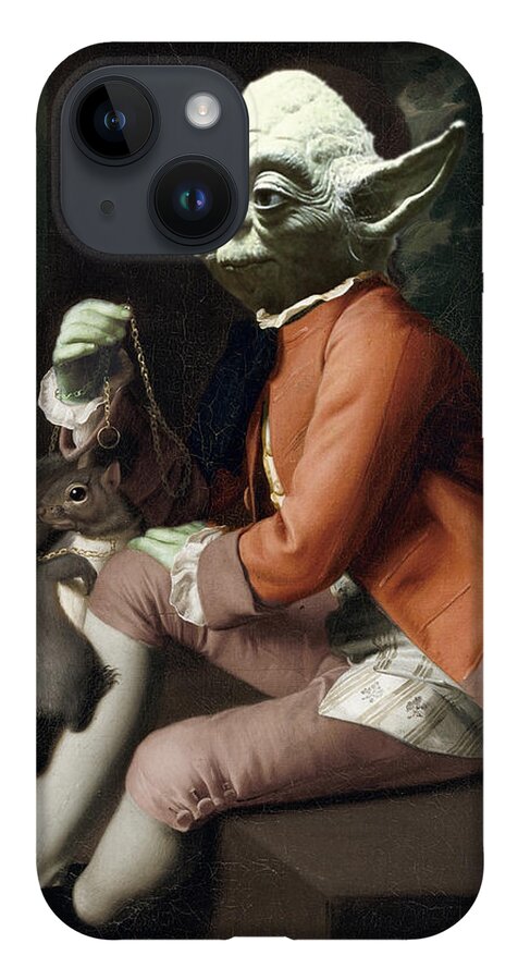 Yoda iPhone 14 Case featuring the painting Yoda Star Wars Antique Vintage Painting by Tony Rubino