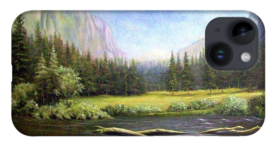 Park iPhone 14 Case featuring the painting Yosemite by Loxi Sibley