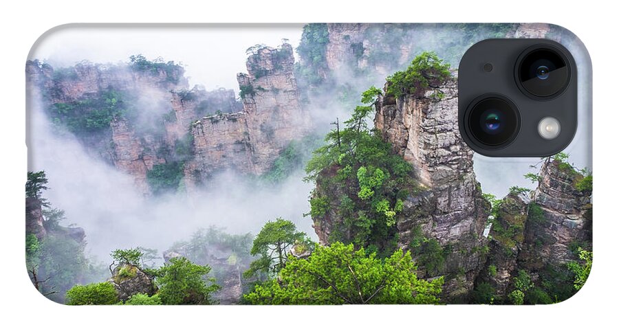 Changsa iPhone 14 Case featuring the photograph Zhangjiajie Tianzi Mountain Nature Reserve by Arj Munoz