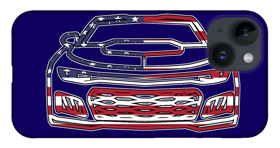 Chevy iPhone 14 Case featuring the digital art ZL1 Camaro Patriot by Darrell Foster