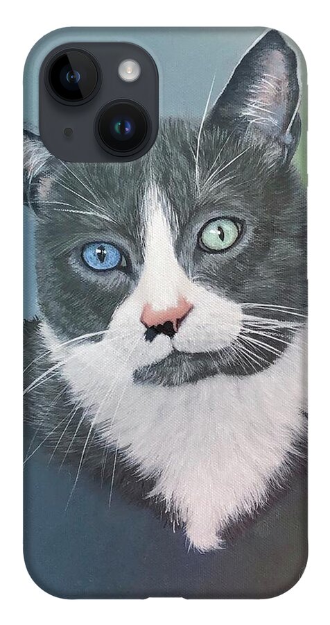 Domestic Cat iPhone Case featuring the painting Zoe by Marlene Little