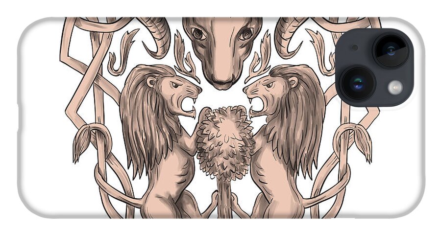 bighorn sheep lion tree coat of arms celtic knotwork tattoo aloysius patrimonio