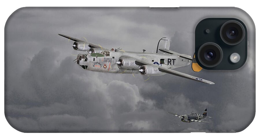 Aircraft iPhone Case featuring the digital art B24 Liberator 446th Bomb Group by Pat Speirs