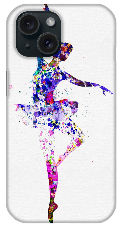 Ballet iPhone Case featuring the painting Ballerina Dancing Watercolor 2 by Naxart Studio