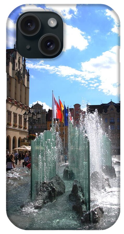 Wroclaw Old Town iPhone Case featuring the photograph Fountain Wroclaw Old Town by Jacqueline M Lewis