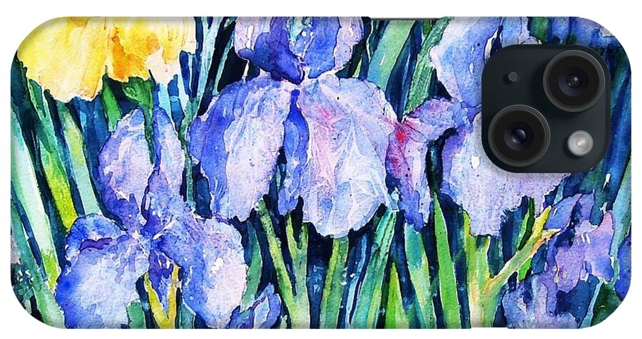 Iris iPhone Case featuring the painting Irises by Trudi Doyle
