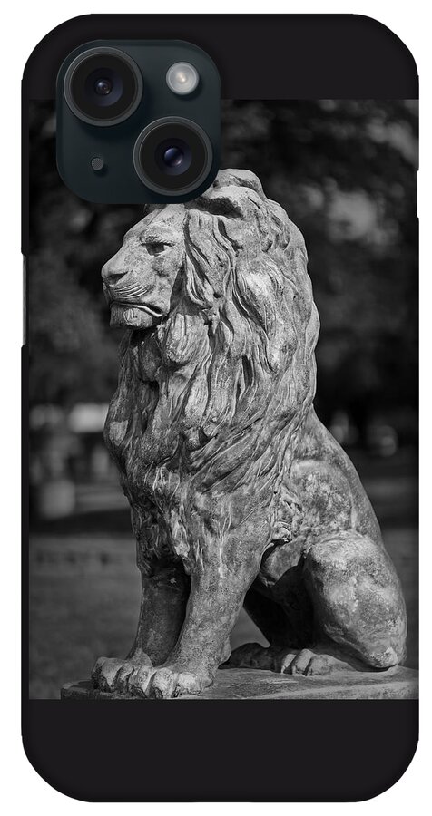 Statue iPhone Case featuring the photograph Leo in Stone by Mark McKinney