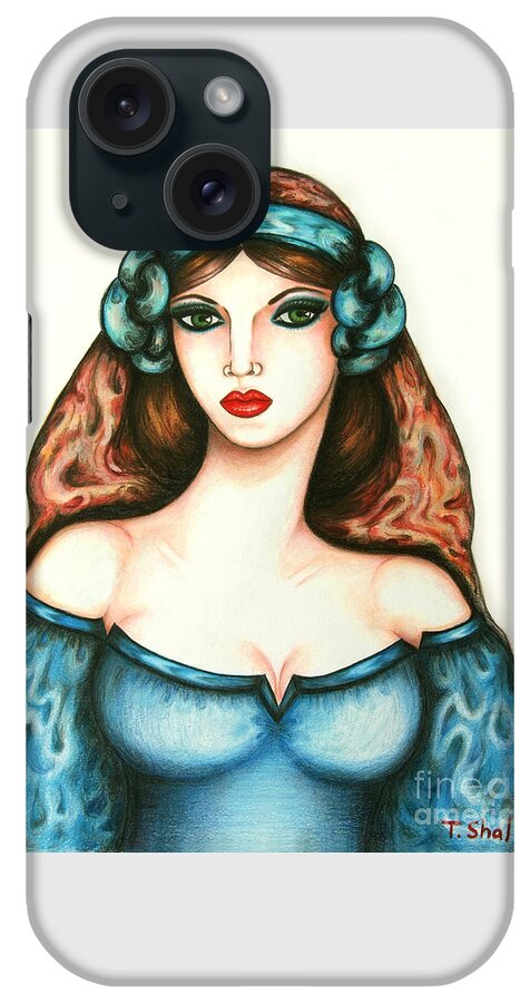  iPhone Case featuring the drawing Roman Woman by Tara Shalton