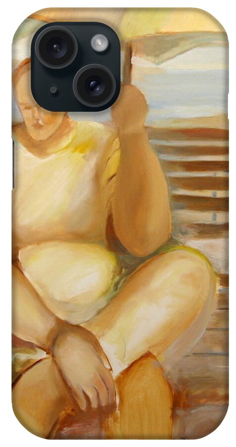 Women Series iPhone Case featuring the painting Woman with Umbrella by Bettye Harwell