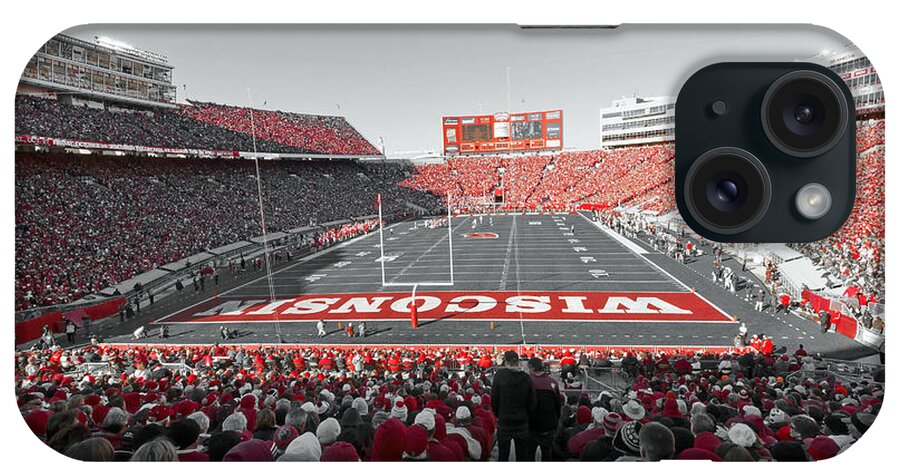 Wisconsin iPhone Case featuring the photograph 0096 Badger Football by Steve Sturgill
