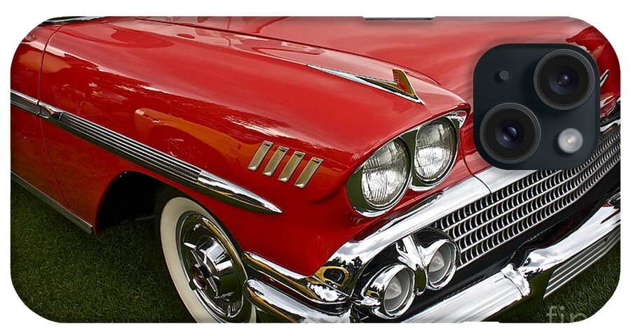 Car iPhone Case featuring the photograph 1958 Chevy Impala by Linda Bianic