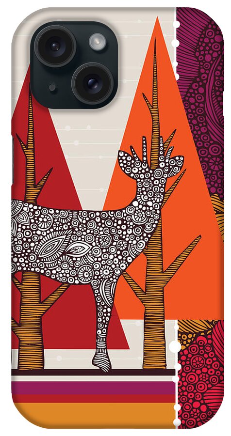 Illustration iPhone Case featuring the photograph A deer in woodland #1 by Valentina Ramos