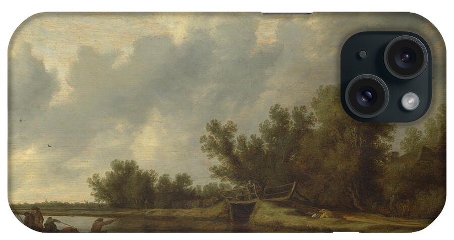 Theodore Rousseau iPhone Case featuring the painting A Rocky Landscape #1 by MotionAge Designs