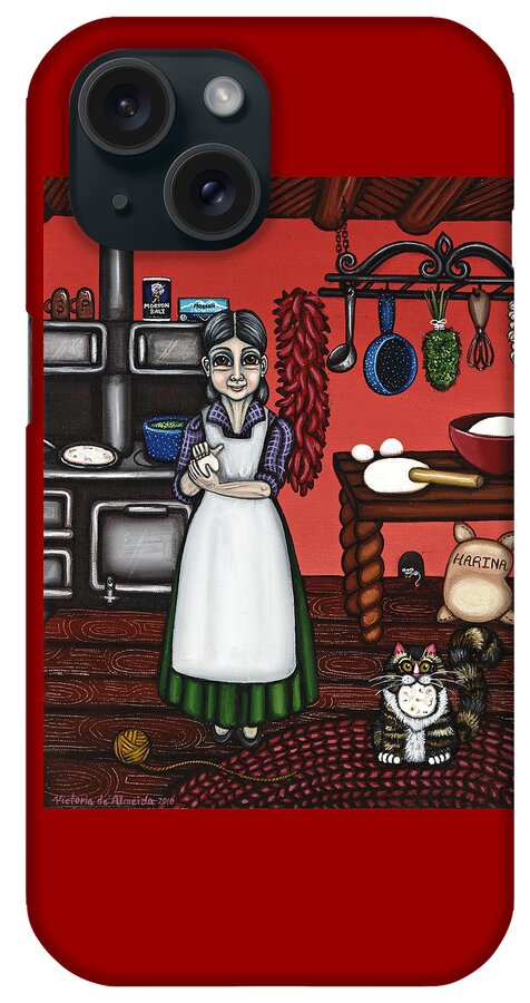 Cook iPhone Case featuring the painting Abuelita or Grandma #2 by Victoria De Almeida