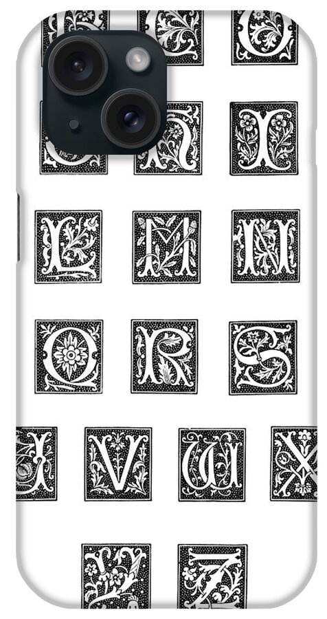 16th Century iPhone Case featuring the painting Alphabet, 16th Century #1 by Granger