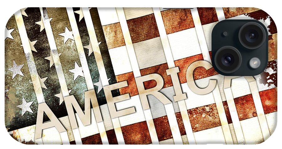 America iPhone Case featuring the digital art America #2 by Phil Perkins