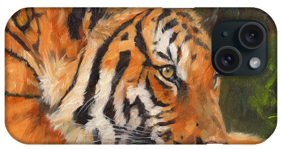 Tiger iPhone Case featuring the painting Amur Tiger #3 by David Stribbling