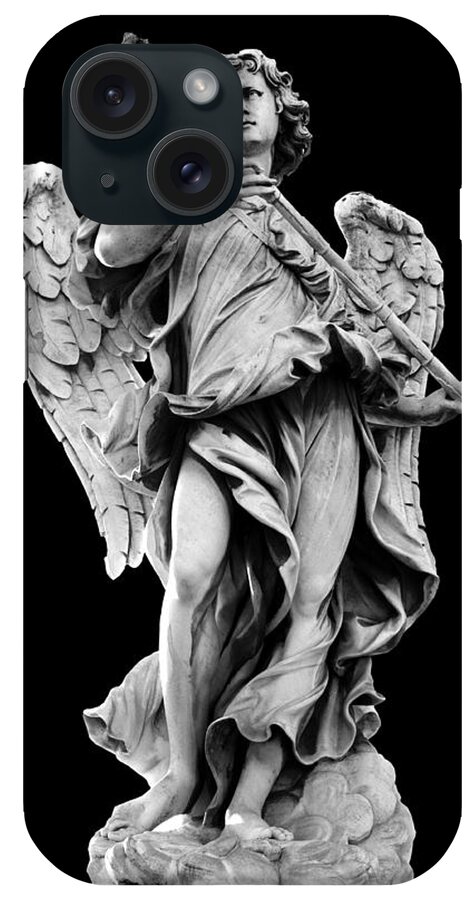 Black Background iPhone Case featuring the photograph Angel with the Sponge #1 by Fabrizio Troiani