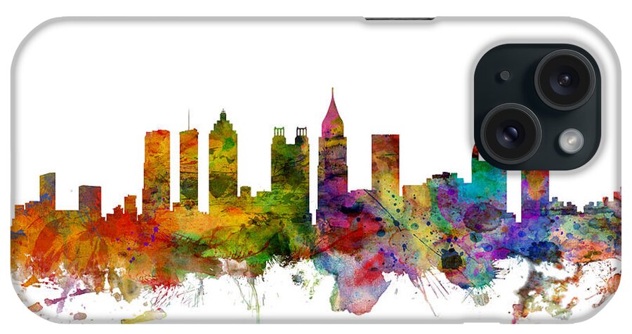 United States iPhone Case featuring the digital art Atlanta Georgia Skyline #1 by Michael Tompsett
