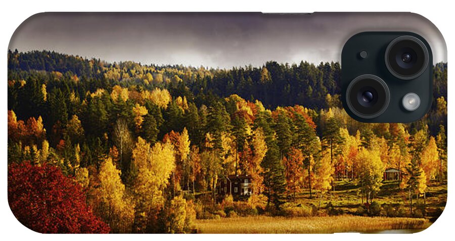 Autumn iPhone Case featuring the photograph Autumn Colored Nature And Landscape #1 by Christian Lagereek