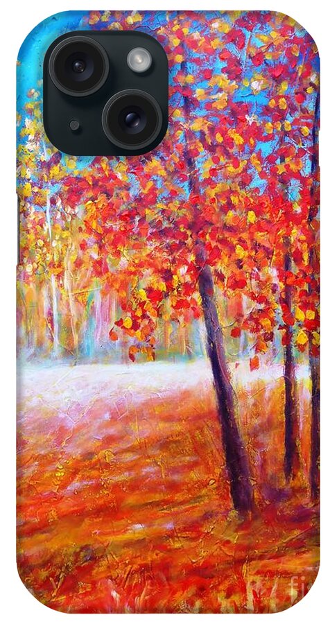 Painting iPhone Case featuring the painting Autumn #1 by Cristina Stefan