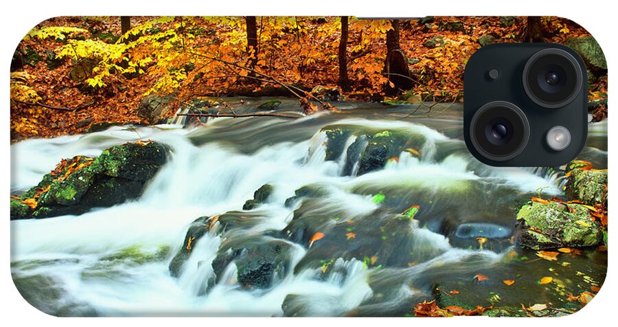 Water's Edge iPhone Case featuring the photograph Autumn Waterfall In New York #1 by Ron thomas