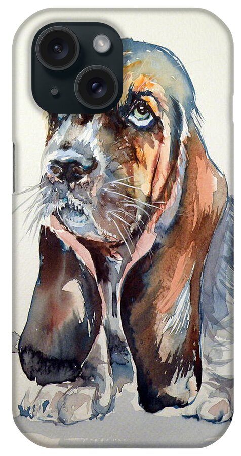 Dog iPhone Case featuring the painting Basset hound #4 by Kovacs Anna Brigitta