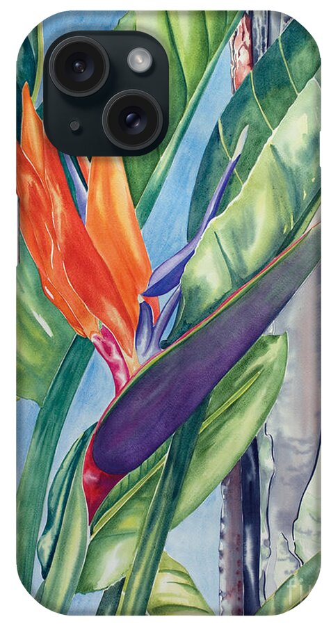 Bird Of Paradise iPhone Case featuring the painting Beauty and the Beast by Kandyce Waltensperger