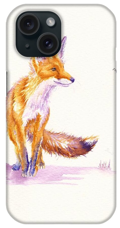 Fox iPhone Case featuring the painting Bee Foxed #2 by Debra Hall