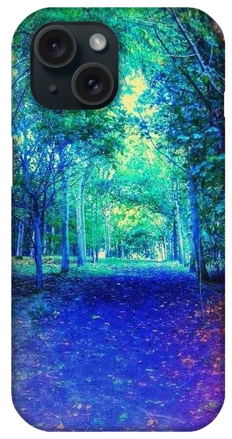 Path iPhone Case featuring the photograph Blue Forest Path #1 by Candy Floss Happy