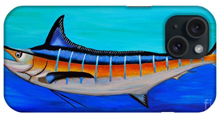 Blue Marlin Fish iPhone Case featuring the painting Blue Marlin by Laura Forde