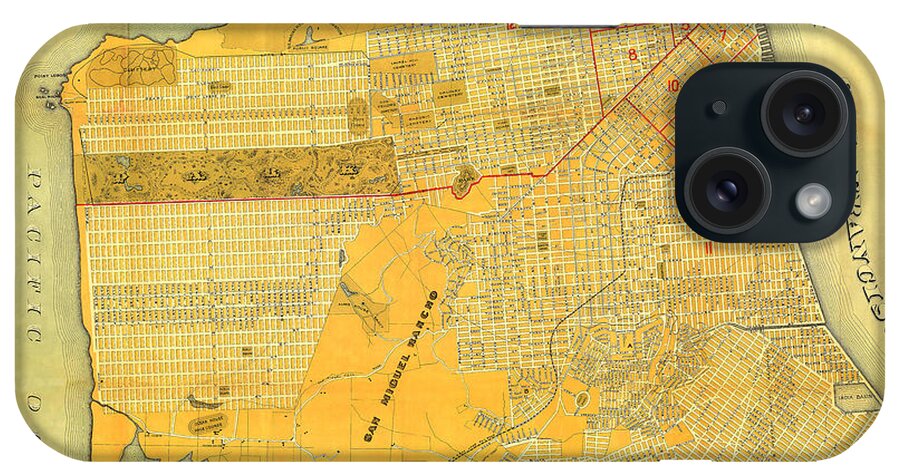 Britton And Reys iPhone Case featuring the photograph Britton And Reys Guide Map Of The City Of San Francisco. 1887. by Monterey County Historical Society