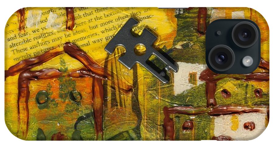 House iPhone Case featuring the mixed media Brown House No. 2 #2 by Dawn Boswell Burke