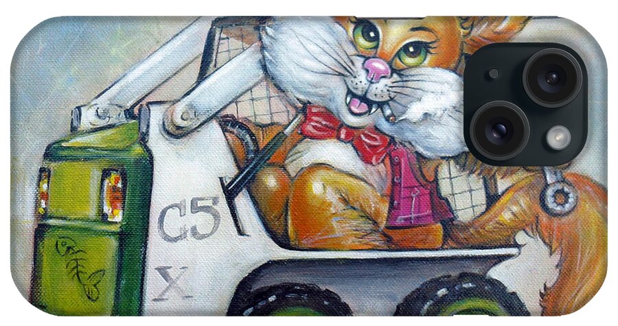 Cat iPhone Case featuring the painting Cat C5x 190312 #1 by Selena Boron