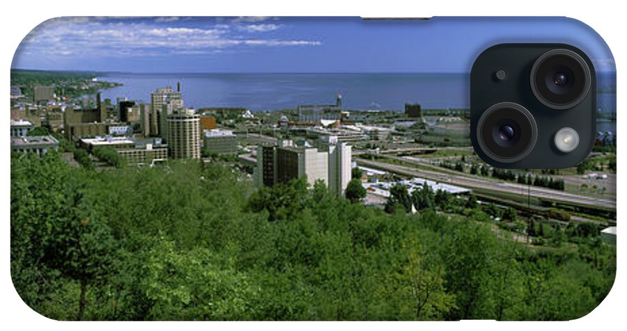Photography iPhone Case featuring the photograph City At The Waterfront, Lake Superior #1 by Panoramic Images