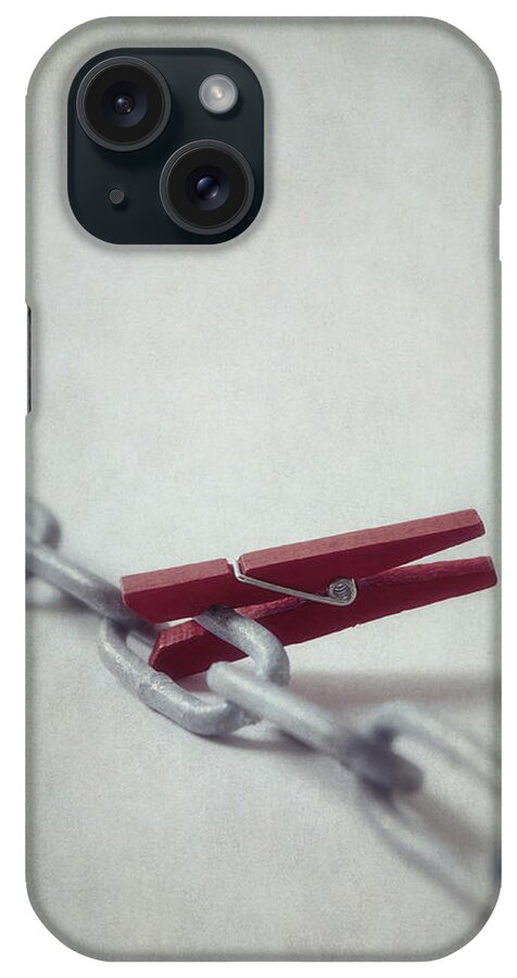 Red iPhone Case featuring the photograph Clothes-peg #1 by Joana Kruse