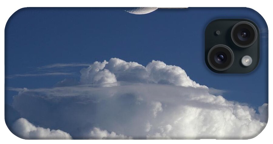 Nobody iPhone Case featuring the photograph Crescent Moon In Cloudy Sky #1 by Detlev Van Ravenswaay
