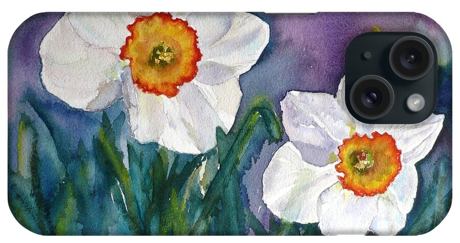  Fine Art iPhone Case featuring the painting Daffodil Dream #1 by Anna Ruzsan