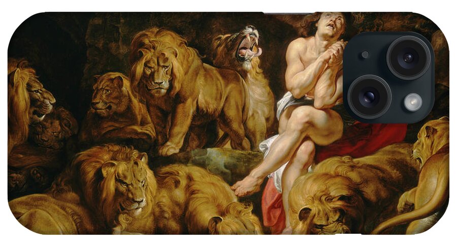 Peter Paul Rubens iPhone Case featuring the painting Daniel in the Lions Den #9 by Peter Paul Rubens