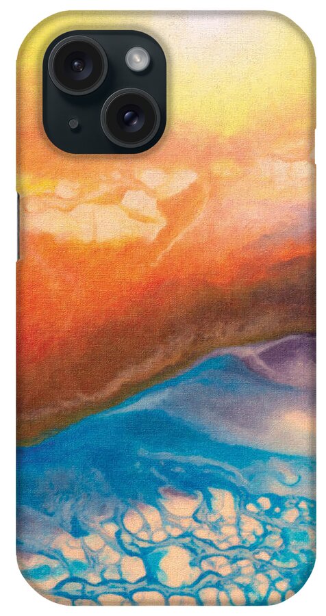 Abstract iPhone Case featuring the painting Disquieting Anticipation #1 by The Art of Marsha Charlebois