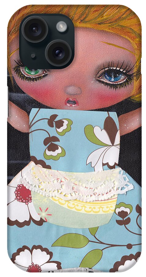 Alice In Wonderland iPhone Case featuring the painting Down the Rabbit Hole #1 by Abril Andrade