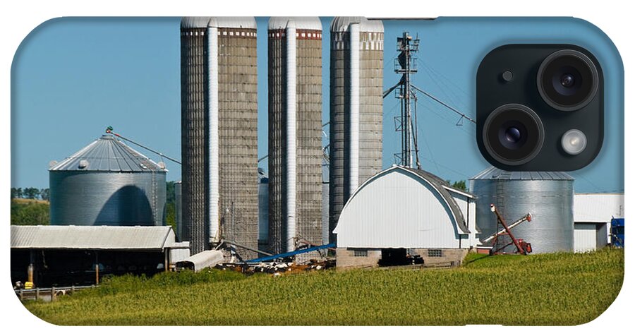 Agriculture iPhone Case featuring the photograph Farm With Silos #1 by Richard and Ellen Thane