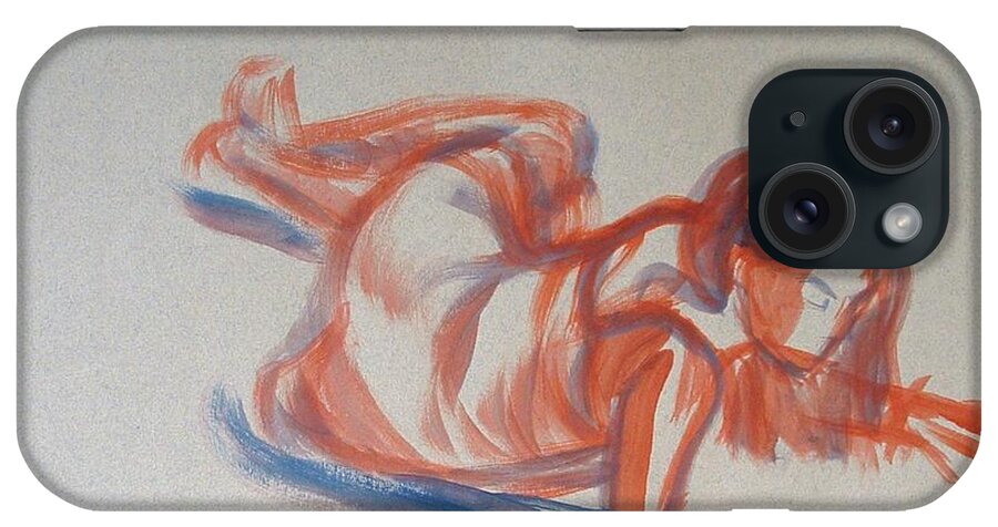 Girl iPhone Case featuring the painting Female Figure Painting #1 by Mike Jory